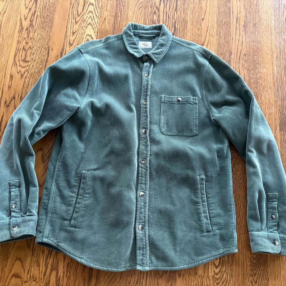 Marine Layer Blue Corduroy Shirt Jacket